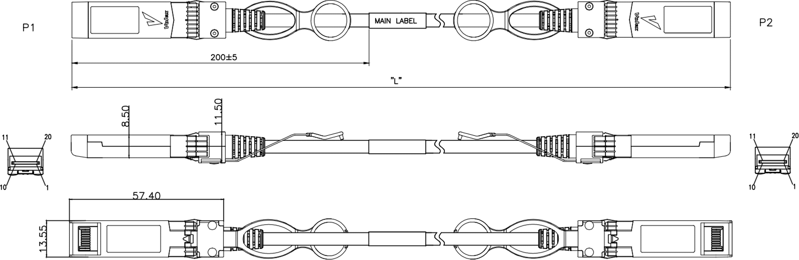 SFP+ Passive DAC Cable – Volex